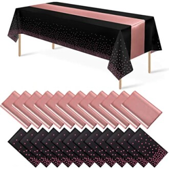 MASHAN Tablecloth and Satin Runner Set