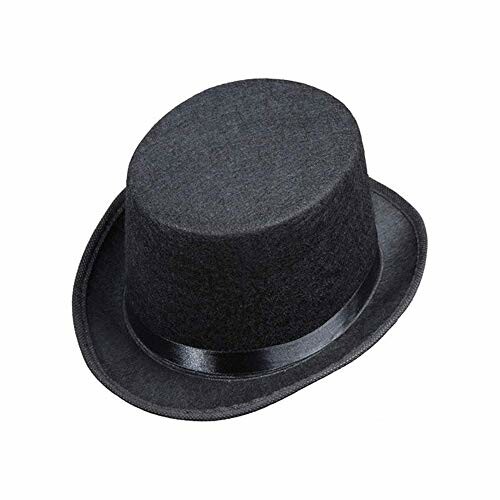 Black top hat with ribbon