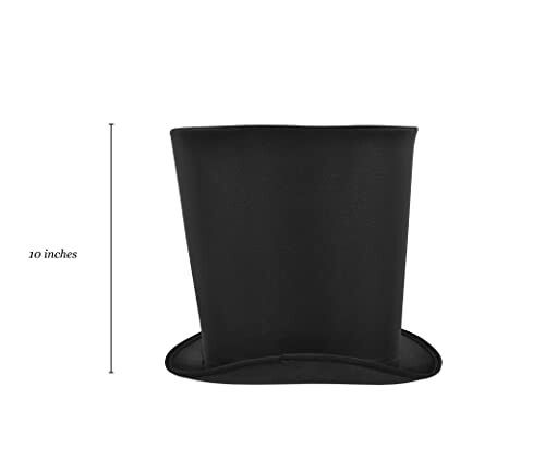 Black top hat with a height of 10 inches