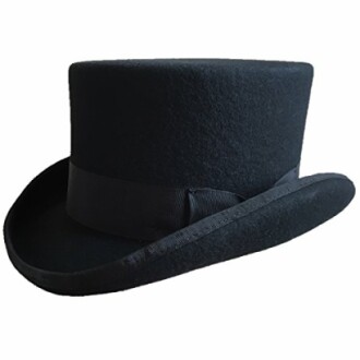 Black Wool Felt Low Short Top Hat