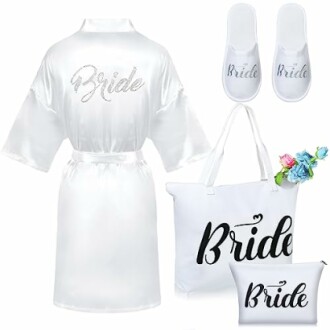 Xtinmee Bridal Shower Gifts Bride Robe Set