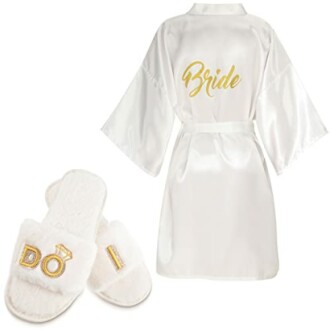 Jiuguva Bridal Wedding Slippers & Robes