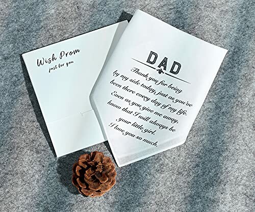 Embroidered handkerchief for dad with heartfelt message.