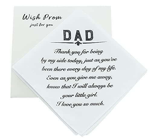 White handkerchief with a heartfelt message for Dad.