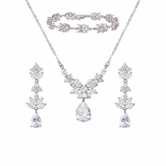 SWEETV Teardrop Wedding Bridal Jewelry Set