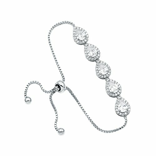 Silver bracelet with teardrop-shaped stones