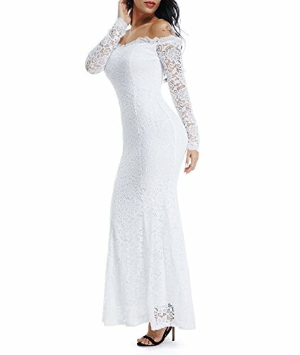 LALAGEN Floral Lace Wedding Dress