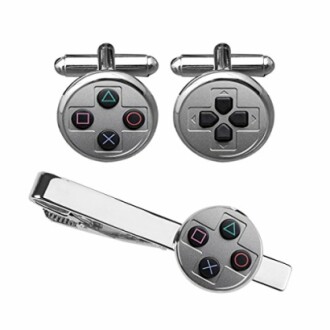 ZUNON Game Console Button Cufflinks & Tie Clip