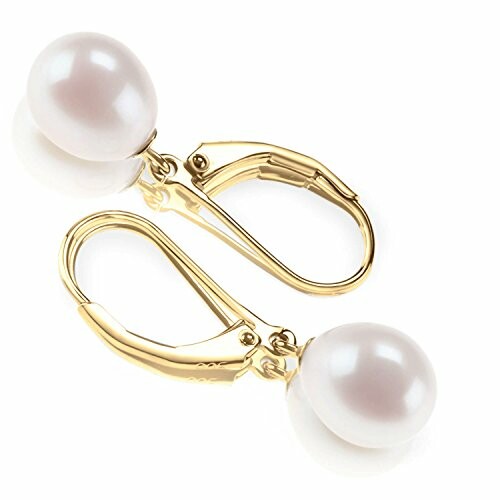 Gold earrings with pearl drops