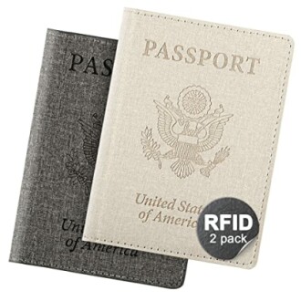 2 Pack Unisex Adult Faux Leather Passport Holder