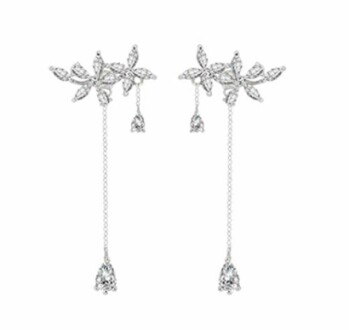 SLUYNZ 925 Sterling Silver CZ Flower Earrings