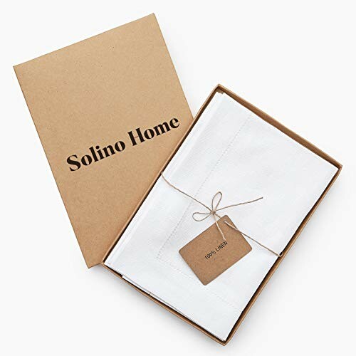 Solino Home linen napkins in a cardboard box